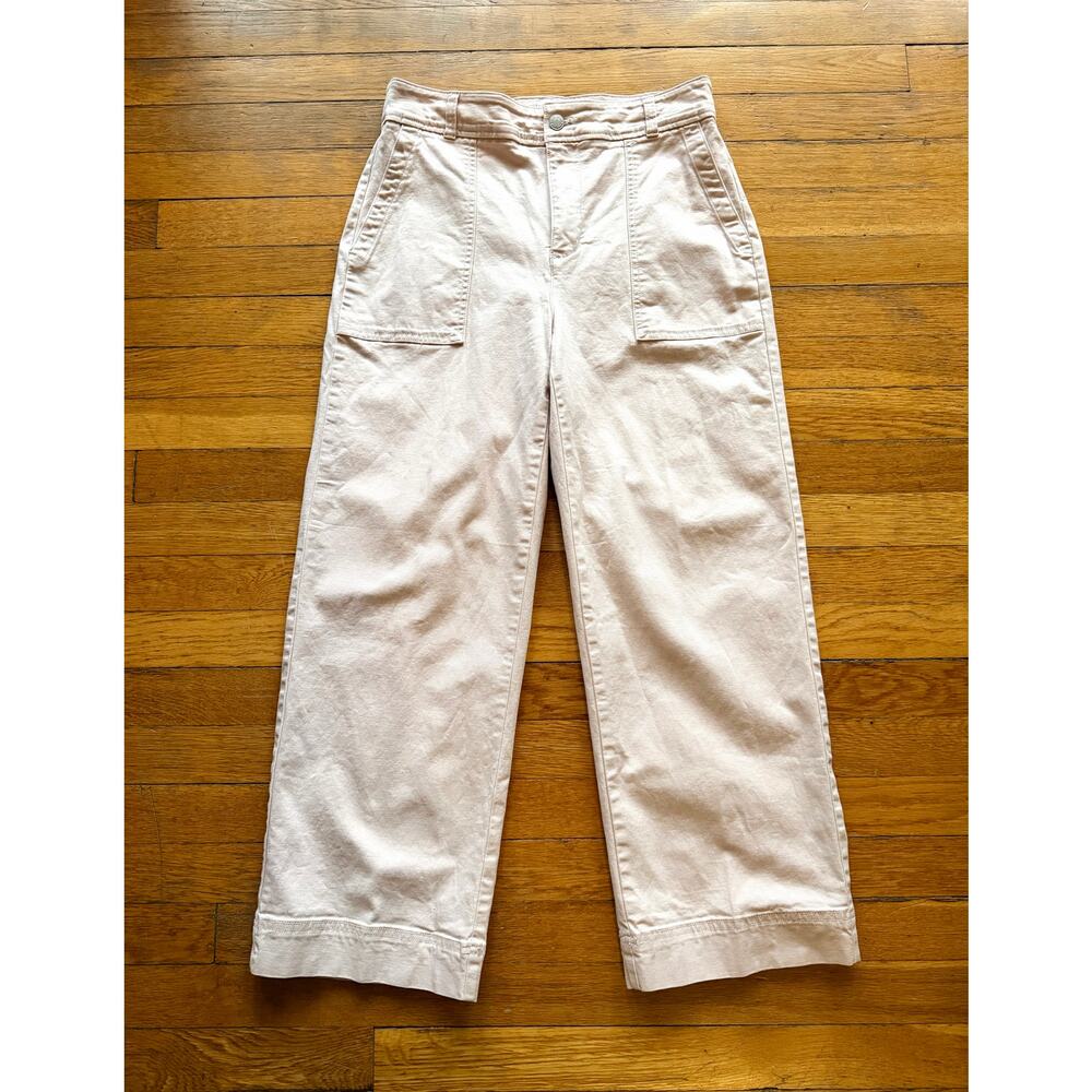 GAP 'High Rise Wide-Leg Crop' Pink Denim sz 8